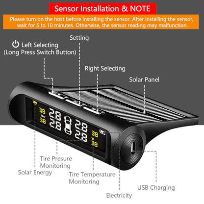 VAOYAO Sistema de monitoreo de presión de neumáticos TPMS, s