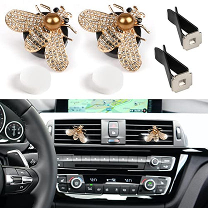 Car Bling Bee Clips de ventilación de aire oro+oro