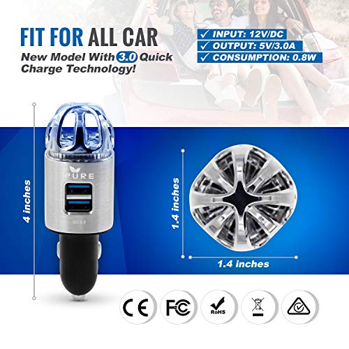 Purificador de aire de auto, 3 en 1 de acero inoxidable de a