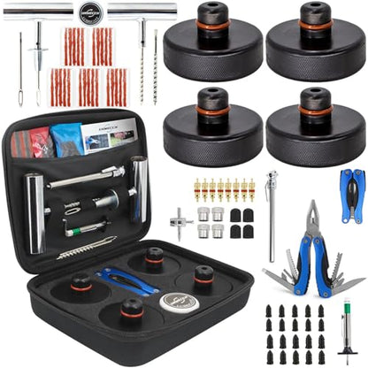 Kit de herramientas de reparación de neumáticos y almohadill