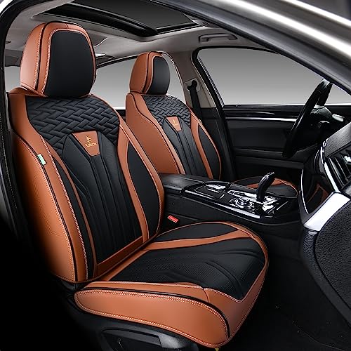 FLORICH Fundas de asiento de cuero, juego completo de fundas