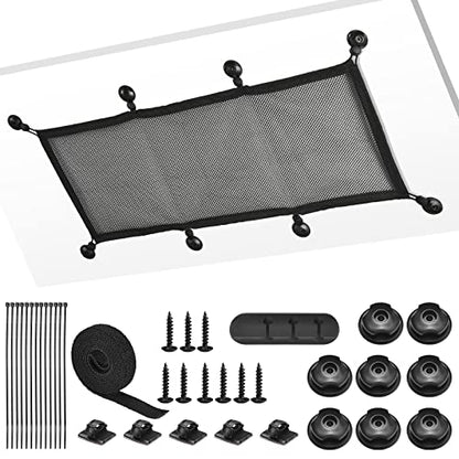 ZZM - Kit de red de gestión de cables debajo del escritorio,