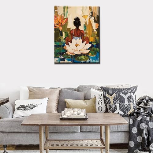Yoga in Lotus Flowe - Pintura por números para adultos, kit