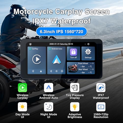 Carplay de motocicleta y pantalla táctil automática Android,