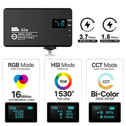 Pixel Luz de cámara RGB, luz de video con batería recargable