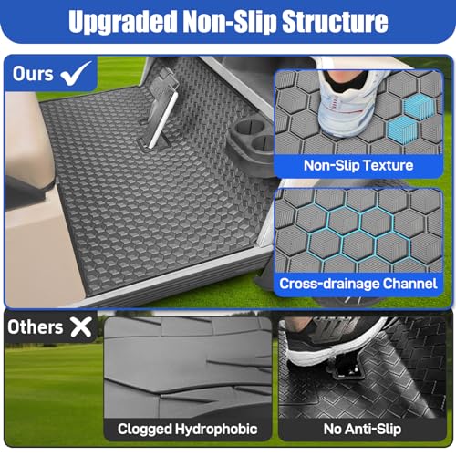 iLSKW Golf Cart Mat for Club Car Ds Floor Liner Unique Cube