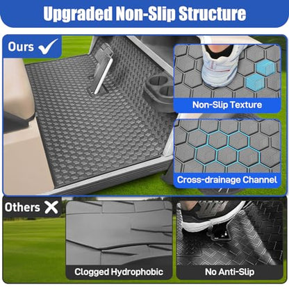 iLSKW Golf Cart Mat for Club Car Ds Floor Liner Unique Cube