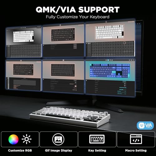 YUNZII Teclado mecánico inalámbrico AL80, CNC de aluminio co