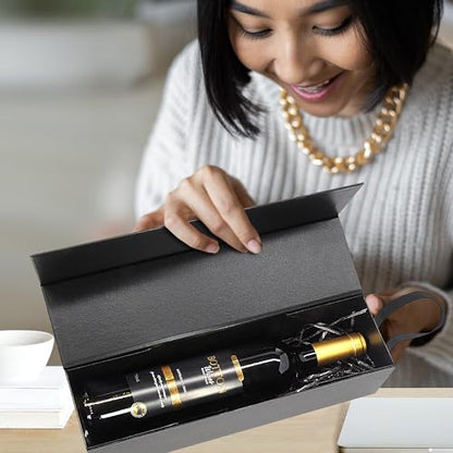 YINGHECX Paquete de 5 cajas de regalo de vino, con asa, bote