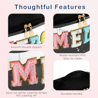 Bolsa de maquillaje de medicina transparente con letras de c
