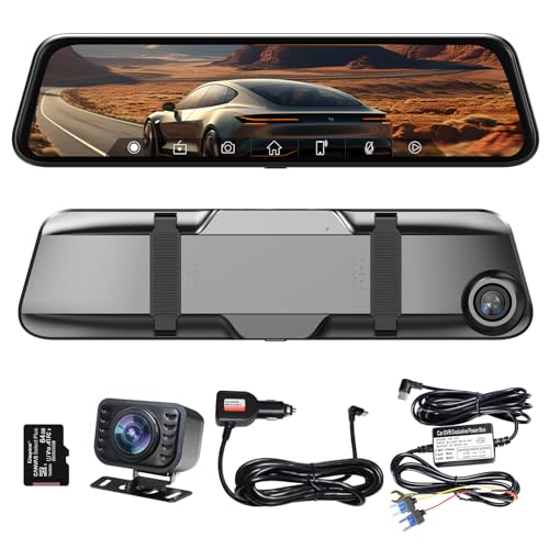 Cámara inteligente de espejo retrovisor 2K de 12 pulgadas, c