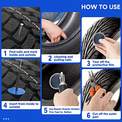 Tallew Kit de parche de 37 piezas de tapones de neumáticos d