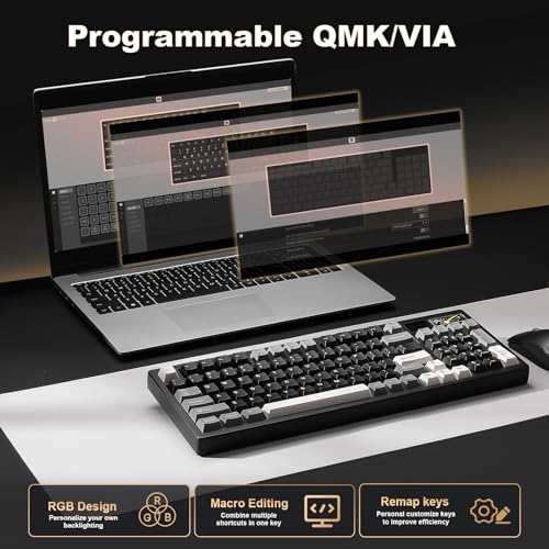 YUNZII IF99 Teclado mecánico inalámbrico para juegos con pan