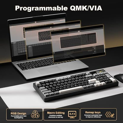 YUNZII IF99 Teclado mecánico inalámbrico para juegos con pan