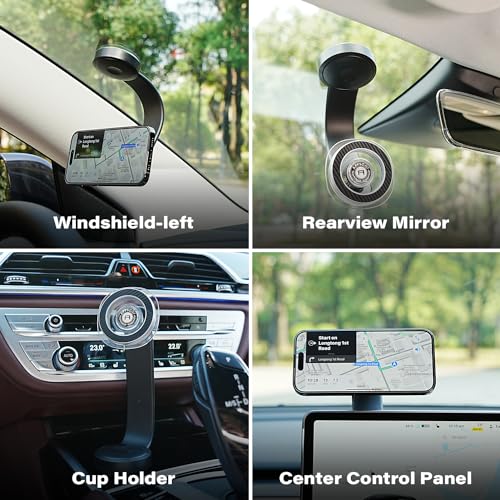 APPS2Car Magsafe - Soporte de teléfono magnético giratorio y