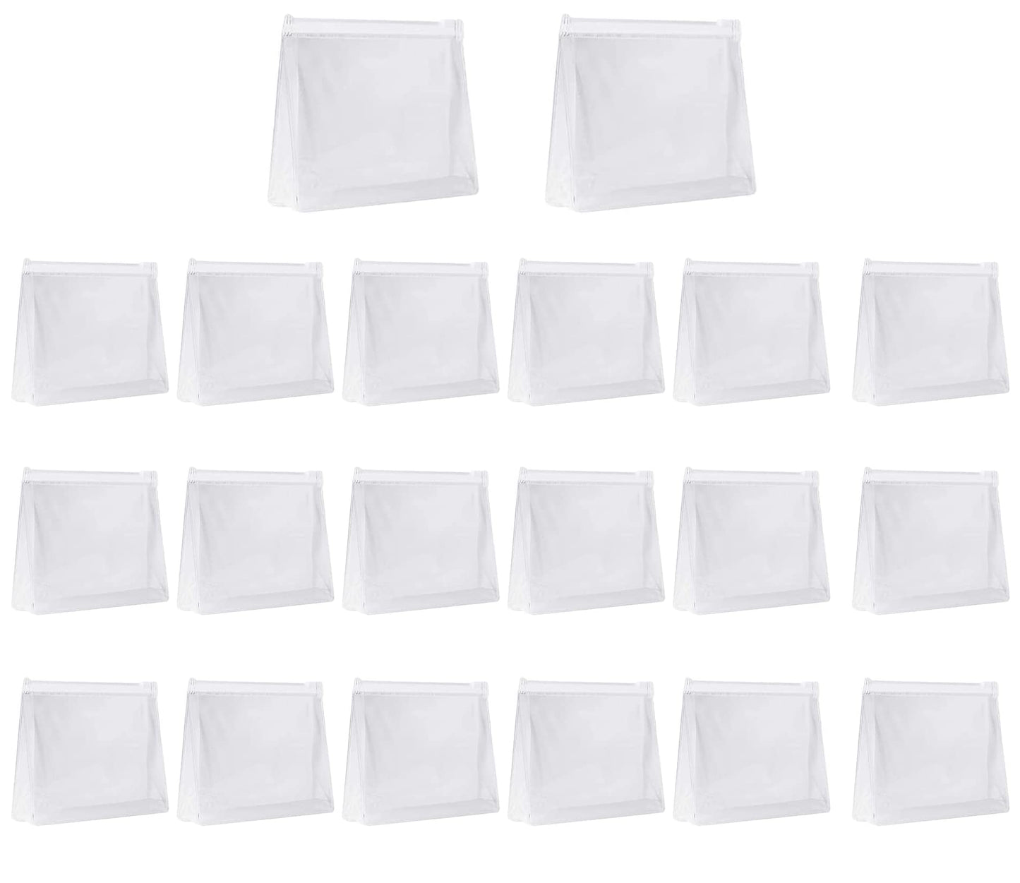 Pequeña bolsa de cosméticos transparente con cremallera, (5.