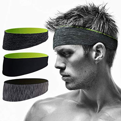 Zollen Diademas para hombre, 3 paquetes de bandas para el su
