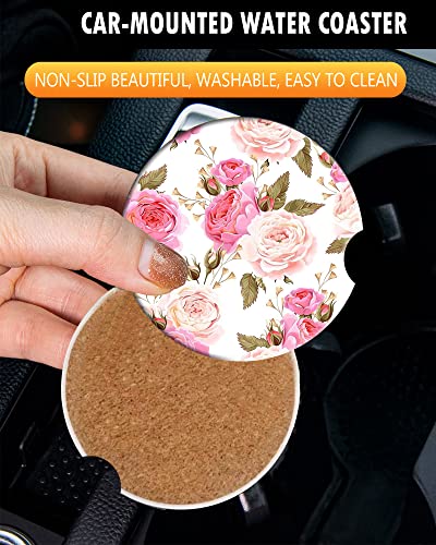 Paquete de 2 posavasos de cerámica para automóvil de 2.56 pu