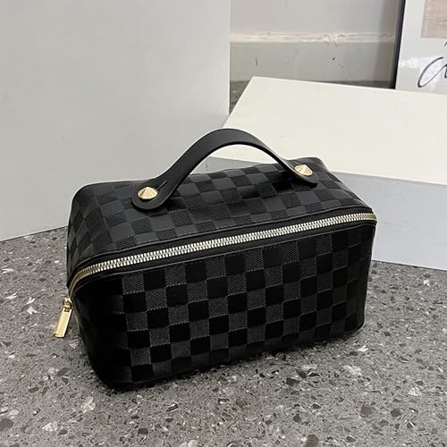 Bolsa de maquillaje a cuadros Bolsas de cosméticos de viaje