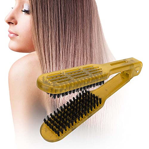 ZJchao Cepillo de doble cara, pinza para alisar el cabello,