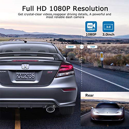 Cámara de tablero frontal y trasera 1080P Full HD Dual Dash