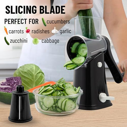 Zulay Kitchen Rallador rotativo de queso de 5 cuchillas, ral