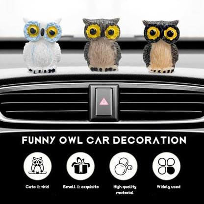 6 piezas de mini búho decoración de tablero de automóvil, li