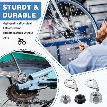 Zacro 18pcs Bike Wheel Axle Nut and Bicycle Hub Safety Washe