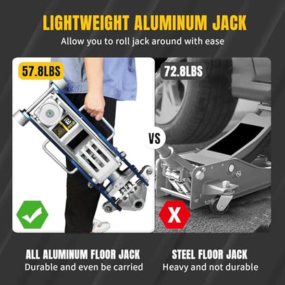YELLOW JACKET Gato de piso de 3 toneladas de aluminio ultra