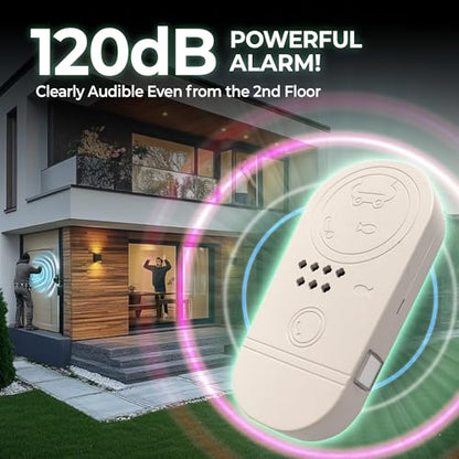 HASHI - Alarma portátil todo en uno de 120 dB con cerradura