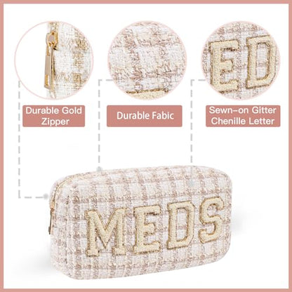 Bolsa MEDS personalizada de felpilla con parche de letras, b