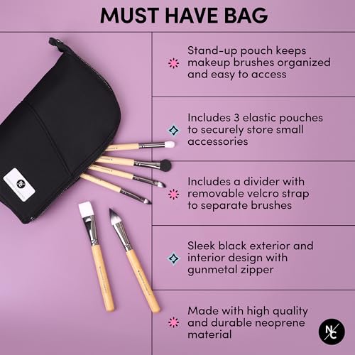 Bolsa de cepillo de maquillaje plegable de pie para artistas