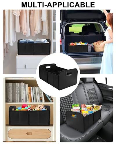 Organizador de maletero de automóvil, plegable, negro, 18.5
