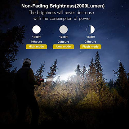 YIERBLUE Foco recargable con 200000 lúmenes LED, IP67 imperm