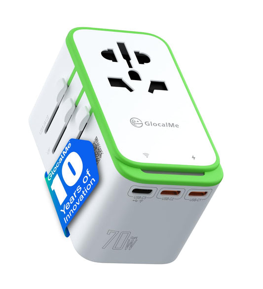 GlocalMe RoamPlug - Adaptador de viaje universal con punto d