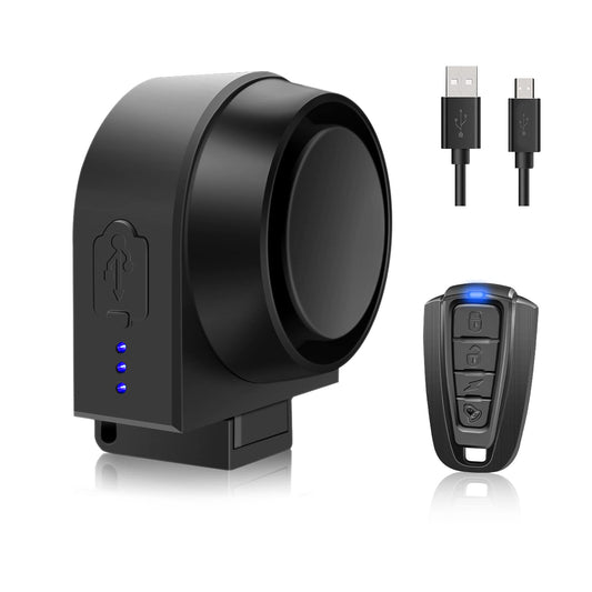 Alarma de bicicleta con carga USB remota 115dB vibración ant