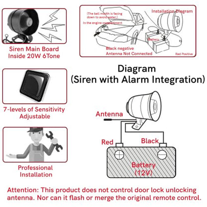 Dispositivo de alarma universal de vibración con control rem