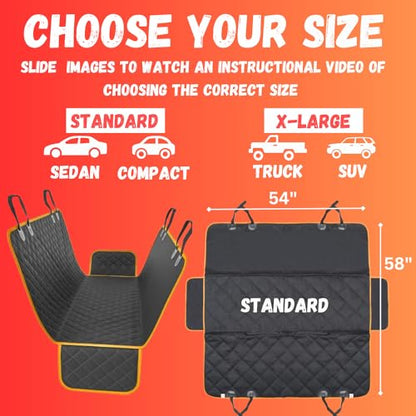 Funda de asiento de perro para asiento trasero, protector an