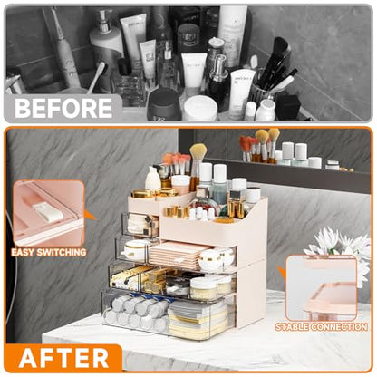 Organizador de maquillaje con 6 cajones, paquete de 2 organi