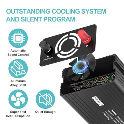 [Actualizado] Inversor de corriente de 600 W para vehículos