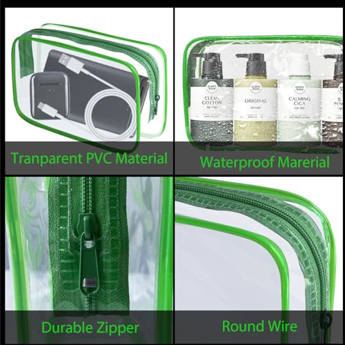 Bolsa de maquillaje transparente de PVC con cremallera, bols