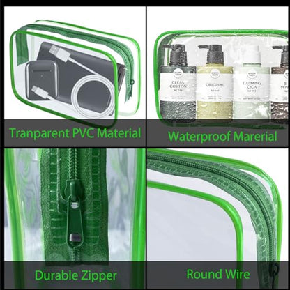 Bolsa de maquillaje transparente de PVC con cremallera, bols