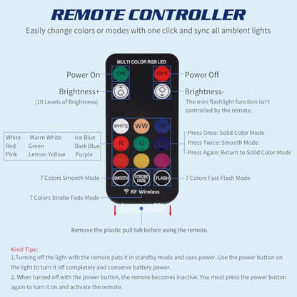 Luces LED inalámbricas para interior del automóvil, iluminac