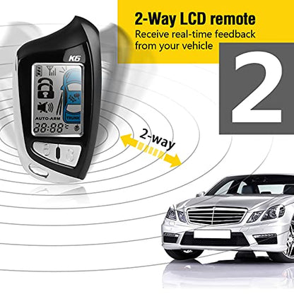 Sistema de alarma de coche LCD de 2 vías de seguridad con si