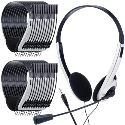 Yunsailing Paquete de 30 auriculares para aula con micrófono