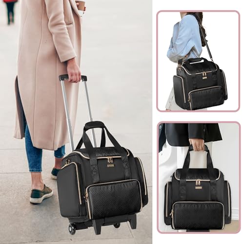Estuche de maquillaje con ruedas con 4 bolsas extraíbles, es