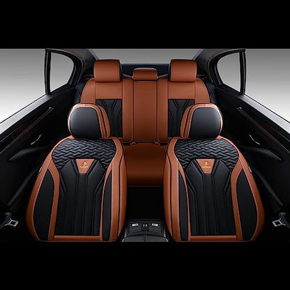 FLORICH Fundas de asiento de cuero, juego completo de fundas