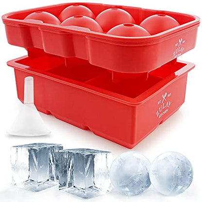 Zulay Kitchen Juego de 2 bandejas de silicona para cubitos d