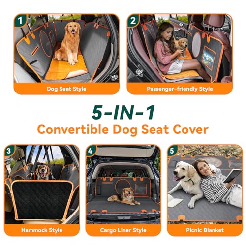 LOOBANI Dog Car Seat Cover with Chenille Snuff Mat, Waterpro