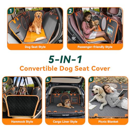 LOOBANI Dog Car Seat Cover with Chenille Snuff Mat, Waterpro